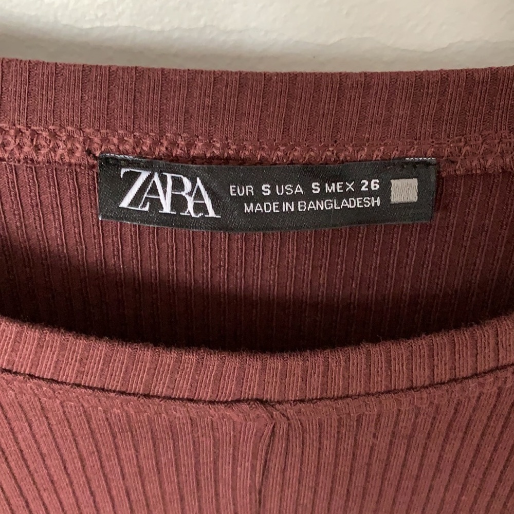 Zara long sleeve ribbed shirt - Picture 2 of 3